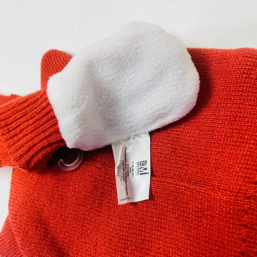 Snuggle Buds Infant‎ Hat & Thumbless Mitten Set Knitted Cute Baby Fox Hat 0-12m